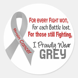 Brain Cancer For Every…..I Proudly Wear Grey 1 Classic Round Sticker