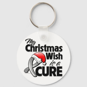 Brain Cancer My Christmas Wish is a Cure Keychain