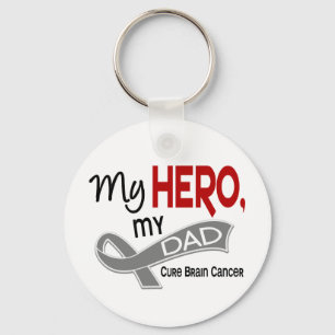 Brain Cancer MY HERO MY DAD 42 Keychain