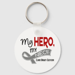 Brain Cancer MY HERO MY NIECE 42 Keychain