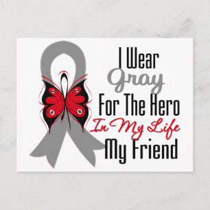 Brain Cancer Ribbon Hero My Friend Postcard