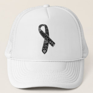 Brain Cancer Slogans Ribbon Trucker Hat