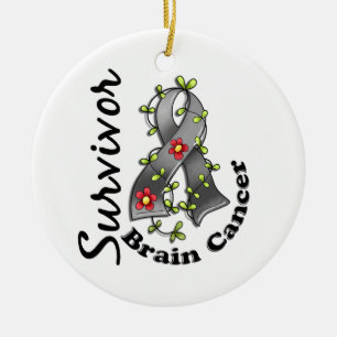 Brain Cancer Survivor 15 Ceramic Ornament