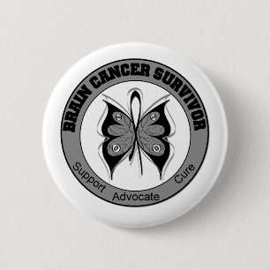 Brain Cancer Survivor Butterfly 2 Inch Round Button