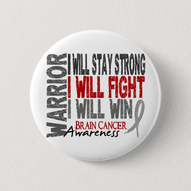 Brain Cancer Warrior 2 Inch Round Button (Front)