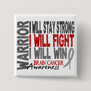 Brain Cancer Warrior 2 Inch Square Button