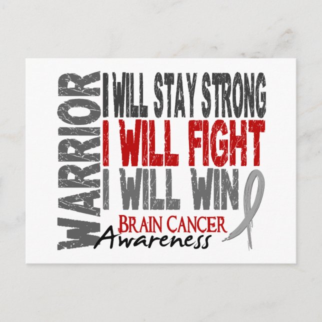 Brain Cancer Warrior Postcard (Front)