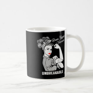 Brain Cancer Warrior Unbreakable Awareness Gift  Coffee Mug