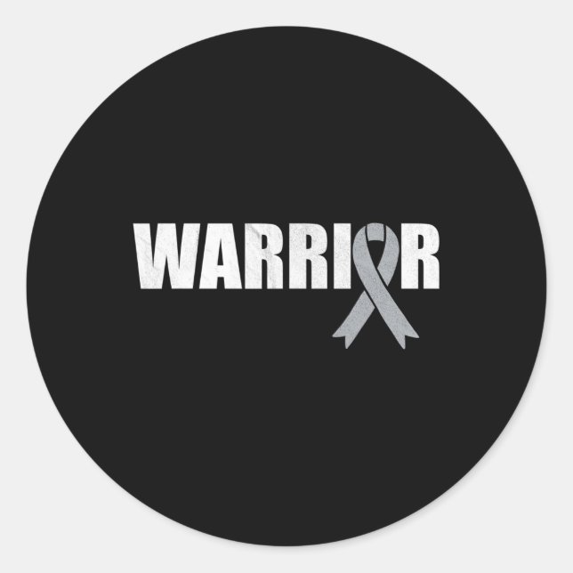 Brain Cancer Warrior  - World Cancer Day Ribbon  Classic Round Sticker (Front)