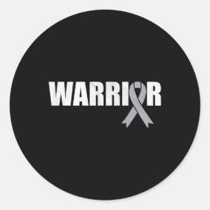 Brain Cancer Warrior  - World Cancer Day Ribbon  Classic Round Sticker