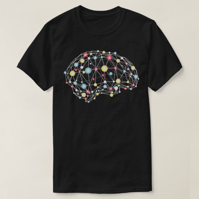 Brain connections colourful synapse connections T-Shirt (Design Front)