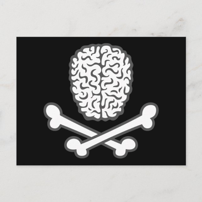 Brain & Crossbones Postcard (Front)