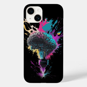 Brain Design With Colourful Bulb Explosion Case-Mate iPhone 14 Case