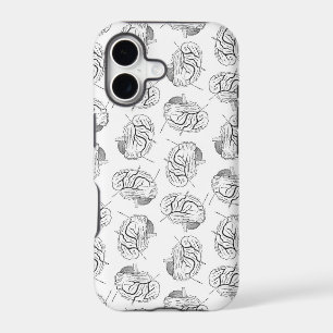 Brain Diagrams Pattern Antique Medical Themed