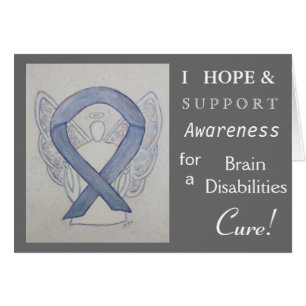 Brain Disabilities Awareness Ribbon Greeting Card