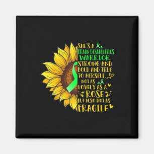 Brain Disabilities Warrior Sunflower Disabilities Magnet