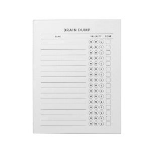 Brain Dump Get It Done Priority Organiser Post-it Notepad