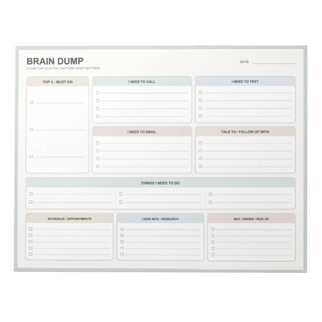 Brain Dump Notepad (Front)