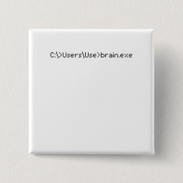 Brain.exe Fun Coder Programmer Computer 2 Inch Square Button (Front)