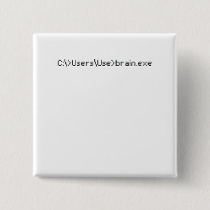 Brain.exe Fun Coder Programmer Computer 2 Inch Square Button