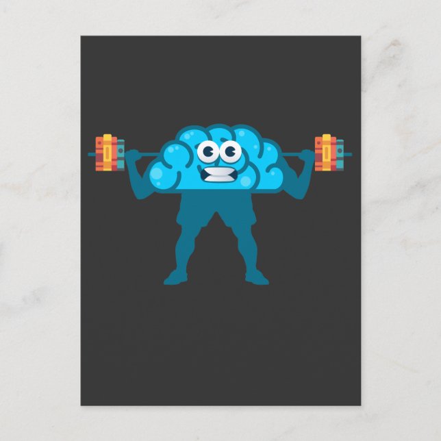 Brain Exercise Workout Reading Gym and Book Lover Postcard (Front)