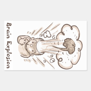 brain explosion funny cartoon sticker