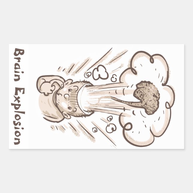 brain explosion funny cartoon sticker (Front)