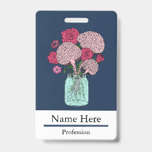 Brain Flower Bouquet Badge