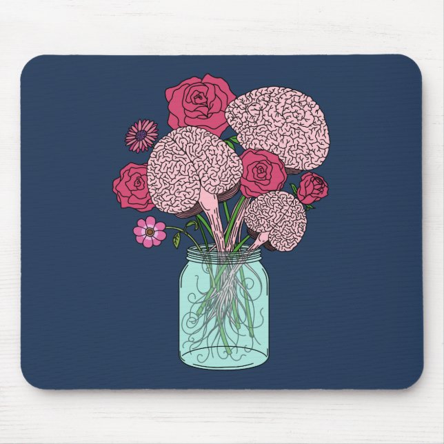 Brain Flower Bouquet Mouse Pad (Front)