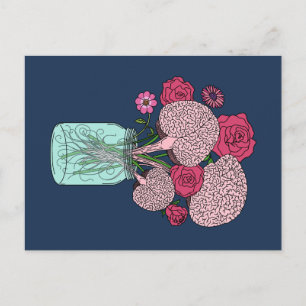 Brain Flower Bouquet Postcard