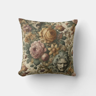 Brain Fog – Gothic Floral  Throw Pillow