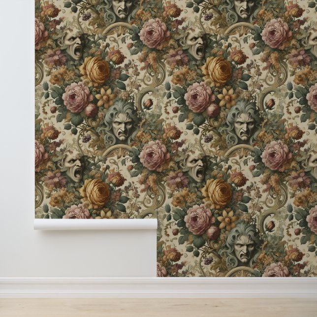 Brain Fog – Gothic Floral  Wallpaper (Application)