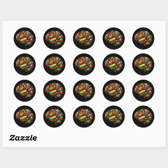 Brain Food Classic Round Sticker (Sheet)