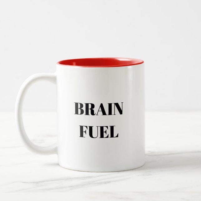 "Brain Fuel" Funny Coffee Mug (Left)