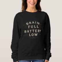 Brain Full Battery Low Vintage Typography