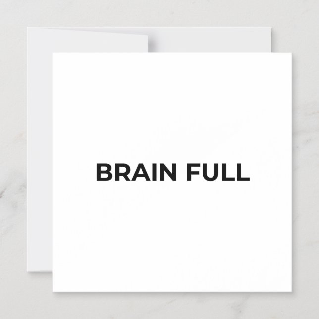 Brain Full Minimalist Typographic Magnetic  Invitation (Front)