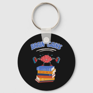 Brain Gains Reading Teacher Book Lover Back To Sch Keychain