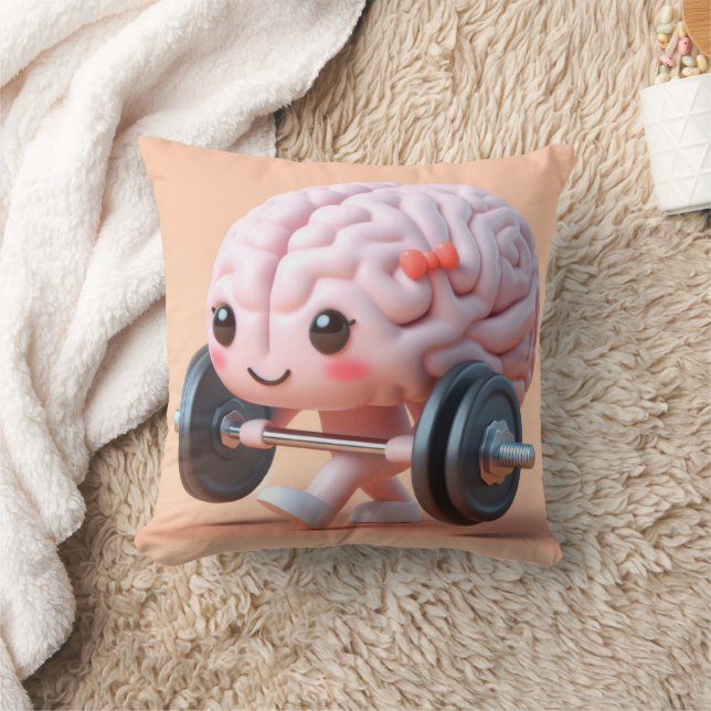 Brain Gains Throw Pillow (Blanket)