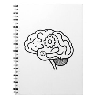 Brain Gears Line Art Entrepreneur Mindset Thinker  Notebook