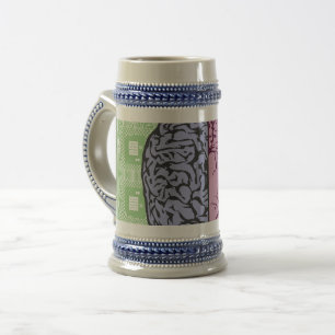 Brain heart balance emotion beer stein