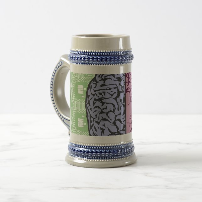 Brain heart balance emotion beer stein (Front Left)