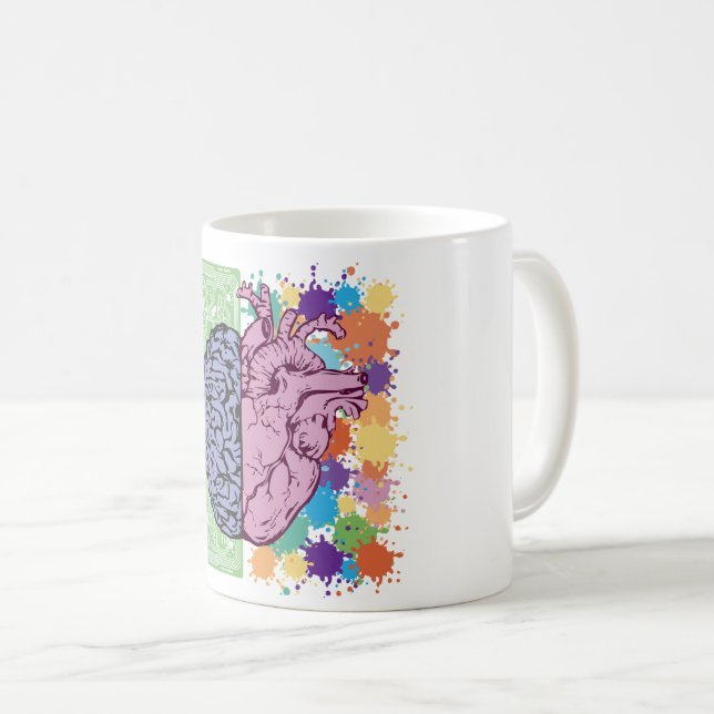 Brain heart balance emotion coffee mug (Front Right)