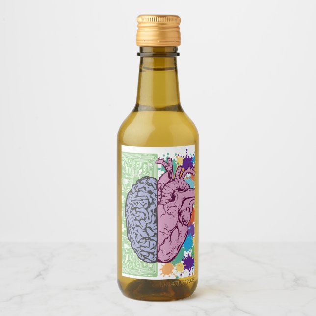 Brain heart balance emotion wine label (Front)