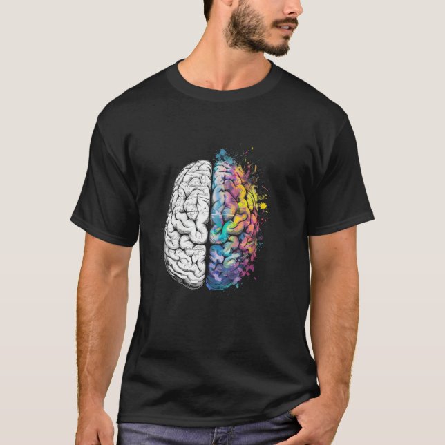 Brain Hemisphere Maths Brain Splatter science anat T-Shirt (Front)