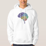 Brain Hoodie<br><div class="desc">A clever illustration labeling the parts of the brain with typography. Makes a great geek gift for a science/math lover, or anyone who loves to use their brain for all it's worth! Available on many different types and colours of shirts.</div>
