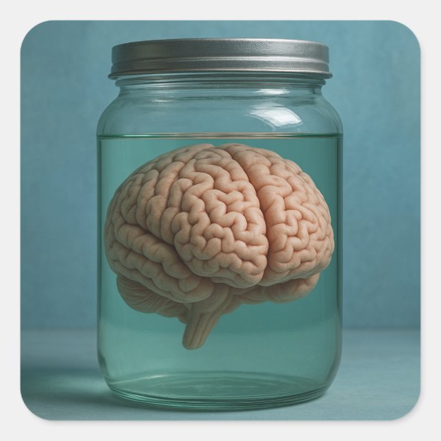 Brain In A Jar Square Sticker (Front)