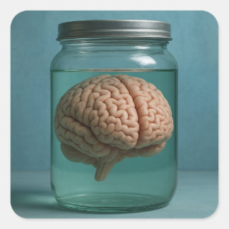 Brain In A Jar Square Sticker