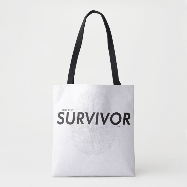 Brain Injury Survivor Tote w/ Line Drawing Brain (Front)
