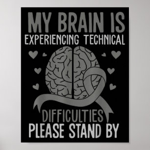 Brain is experiencing technical difficulties stand poster