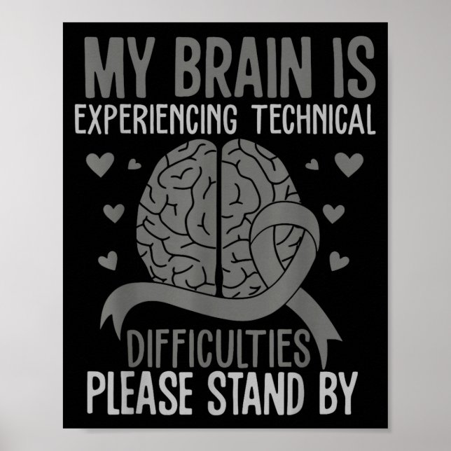 Brain is experiencing technical difficulties stand poster (Front)
